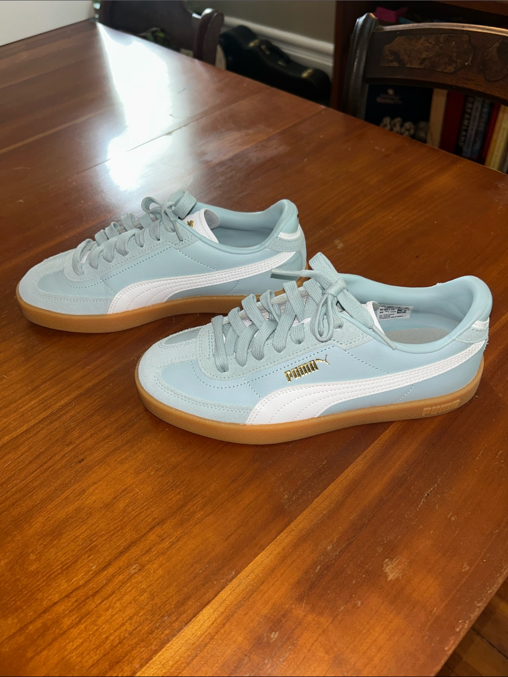 Puma Light Blue Suede Sneakers With White Formstrip